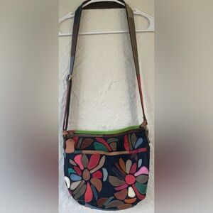 Amerileather Multi-Color Patchwork Handbag Satchel Tote Shoulder Bag Coin Purse